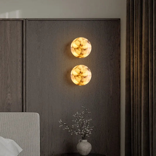 Modern Simple Designer Spanish Marble Wall Lamp for Living Room & Bedroom French Porch Decoration with LED Light Bedside Lamp