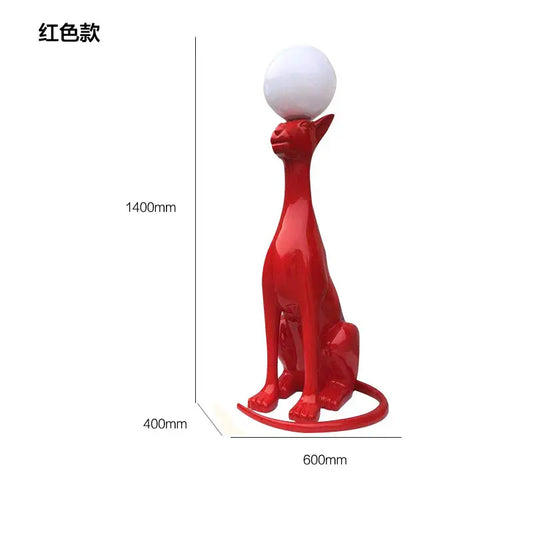 Modern Leopard Floor Lamp LED Light Source Animal Decoration Ornament for Hotel Front Desk Room Art for Hotel Home Lobby Decor
