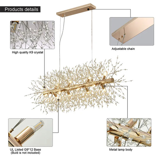 DICKPO Zhongshan Factory Modern Luxury Round Ceiling Mounted Lighting Pendant Lights Living Room Hotel Crystal Chandelier