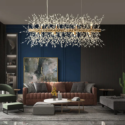 DICKPO Zhongshan Factory Modern Luxury Round Ceiling Mounted Lighting Pendant Lights Living Room Hotel Crystal Chandelier