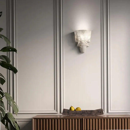 Mounted Indoor Wall Lamp for Home Hotel Bedroom Decoration Alabaster Gallery Art Creative Indoor Wall Sconce