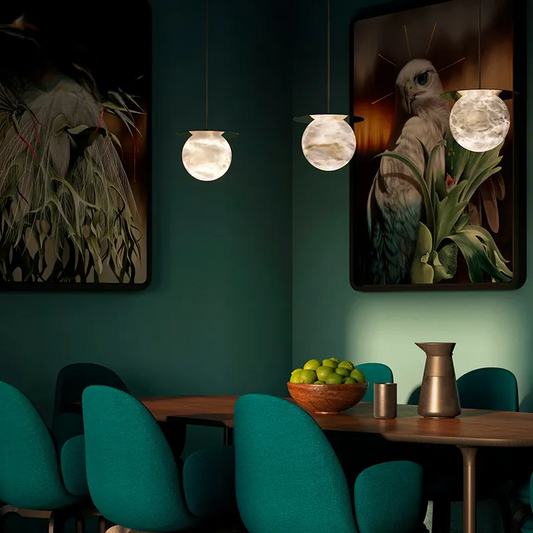 Postmodern Chandelier Nordic Restaurant Bedroom Bedside Droplight Alabaster Lamp