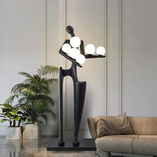 Modern Luxury Art Deco Floor Lamp for Living Room Resin Body LED Light for Villa Exhibition Hall Ornament Zhongshan Wholesale