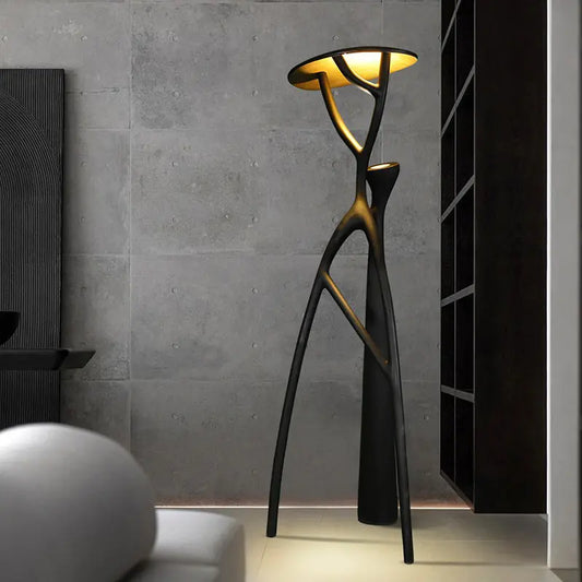 Nordic Style Standing Floor Lamp LED Light Resin Human Tree Branch Ornament for Hotel Lobby Studio Villa Living Room Decoration