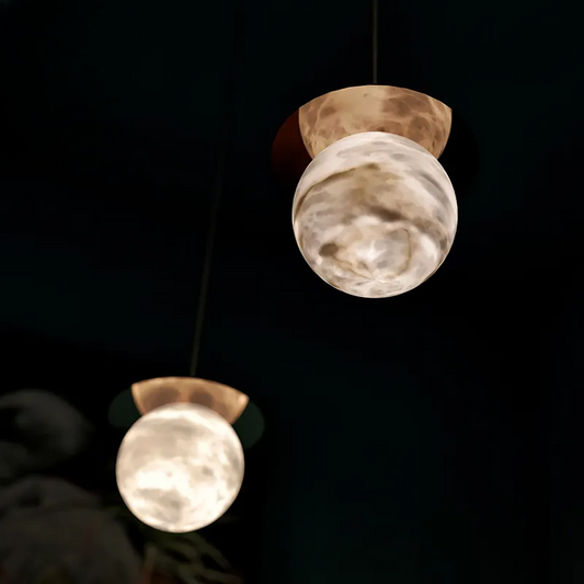 Postmodern Chandelier Nordic Restaurant Bedroom Bedside Droplight Alabaster Lamp